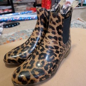 Sugar Leopard Print Women's Rain Boots